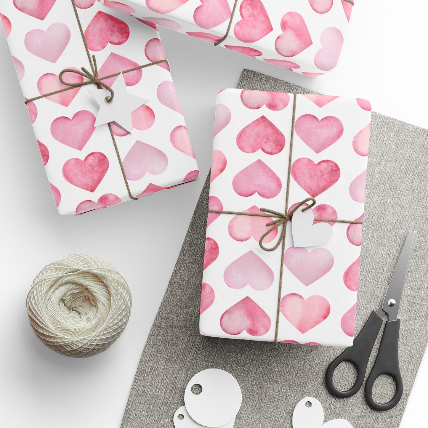 Shades of Pink Heart Wrapping Paper — Coquette Gift Wrap