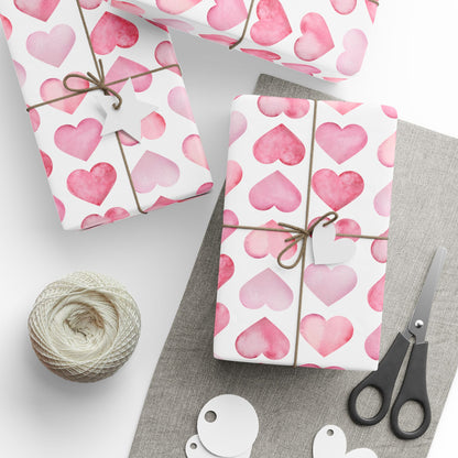 Shades of Pink Heart Wrapping Paper — Coquette Gift Wrap