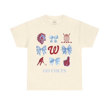 West Jessamine Colts Coquette Hockey Bows - Unisex Tee