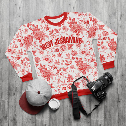 Red West Jessamine Floral Sweatshirt — All-Over Print
