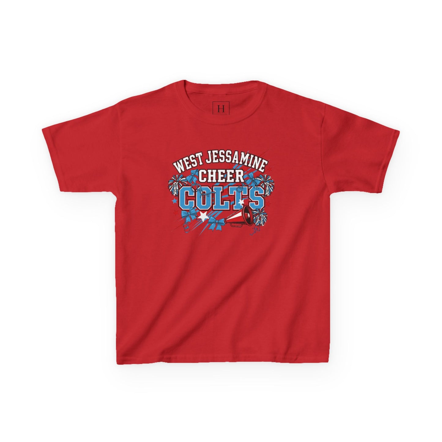 YOUTH - - West Jessamine Cheer COLTS - Poms, Bows, Stars - Unisex Shirt