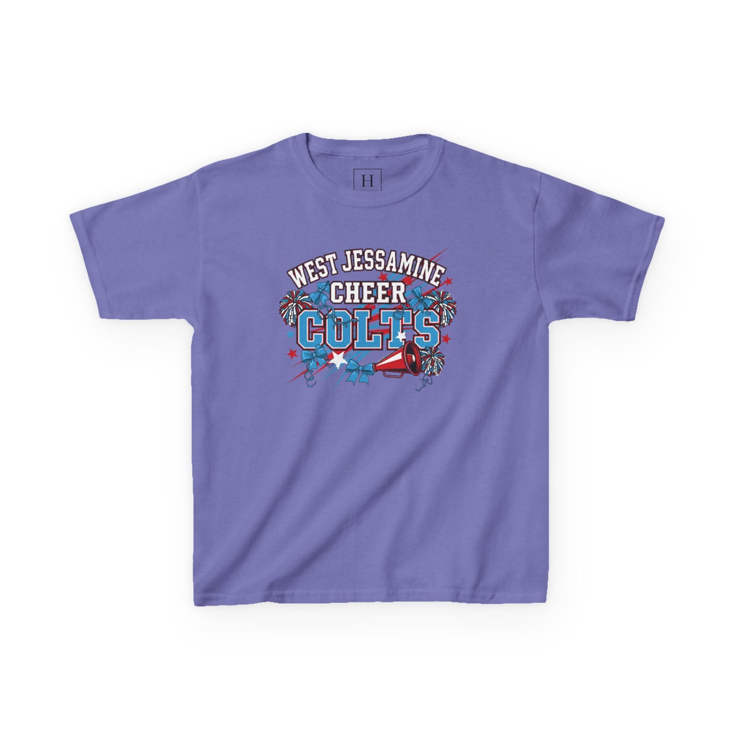 YOUTH - - West Jessamine Cheer COLTS - Poms, Bows, Stars - Unisex Shirt