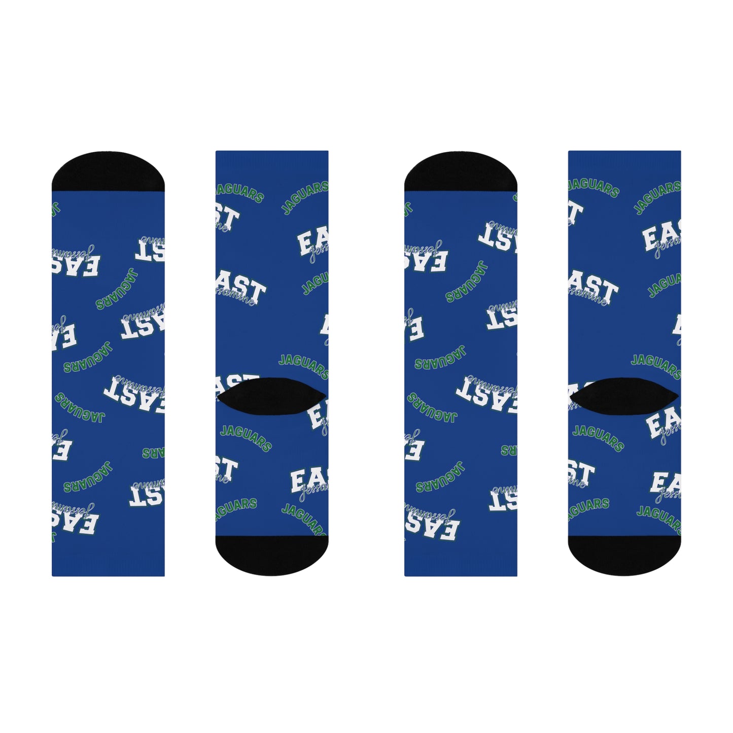 East Jessamine Jaguars Cushioned Crew Socks — Blue Team Spirit Athletic Socks