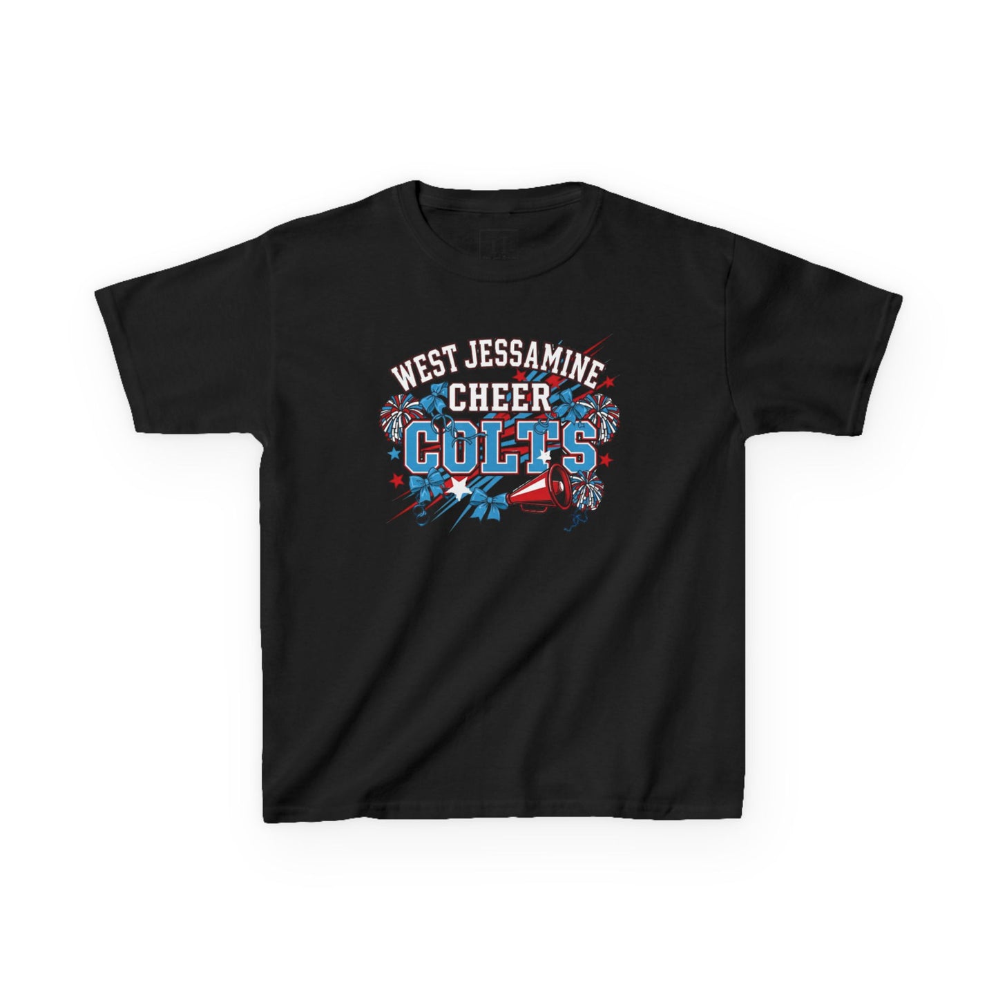 YOUTH - - West Jessamine Cheer COLTS - Poms, Bows, Stars - Unisex Shirt