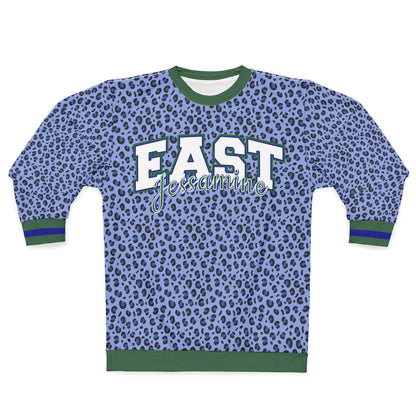 East Jessamine Blue Cheetah Print Sweatshirt — AOP Pullover