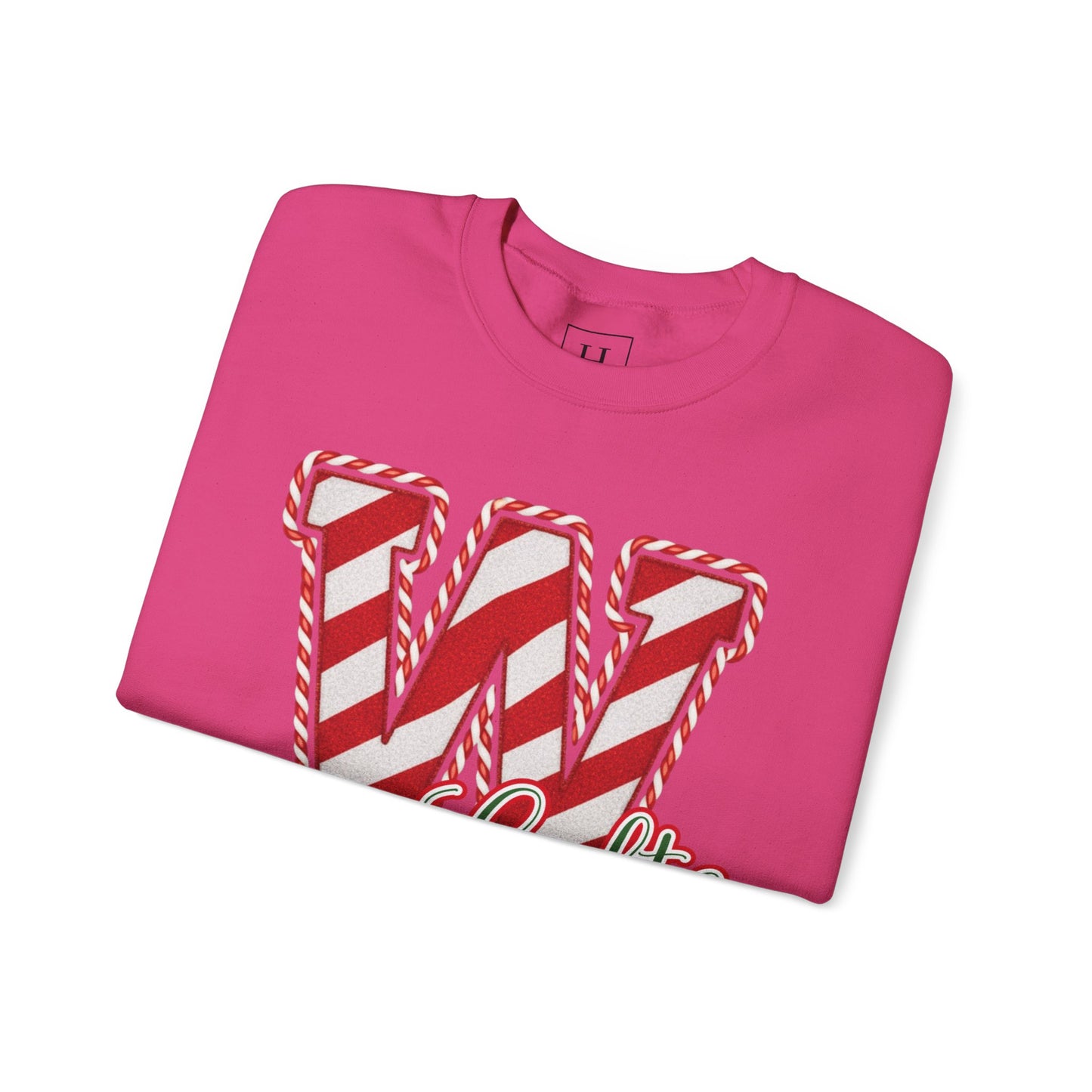 Candy Cane "W" - Colts; Christmas Sweatshirt - Unisex