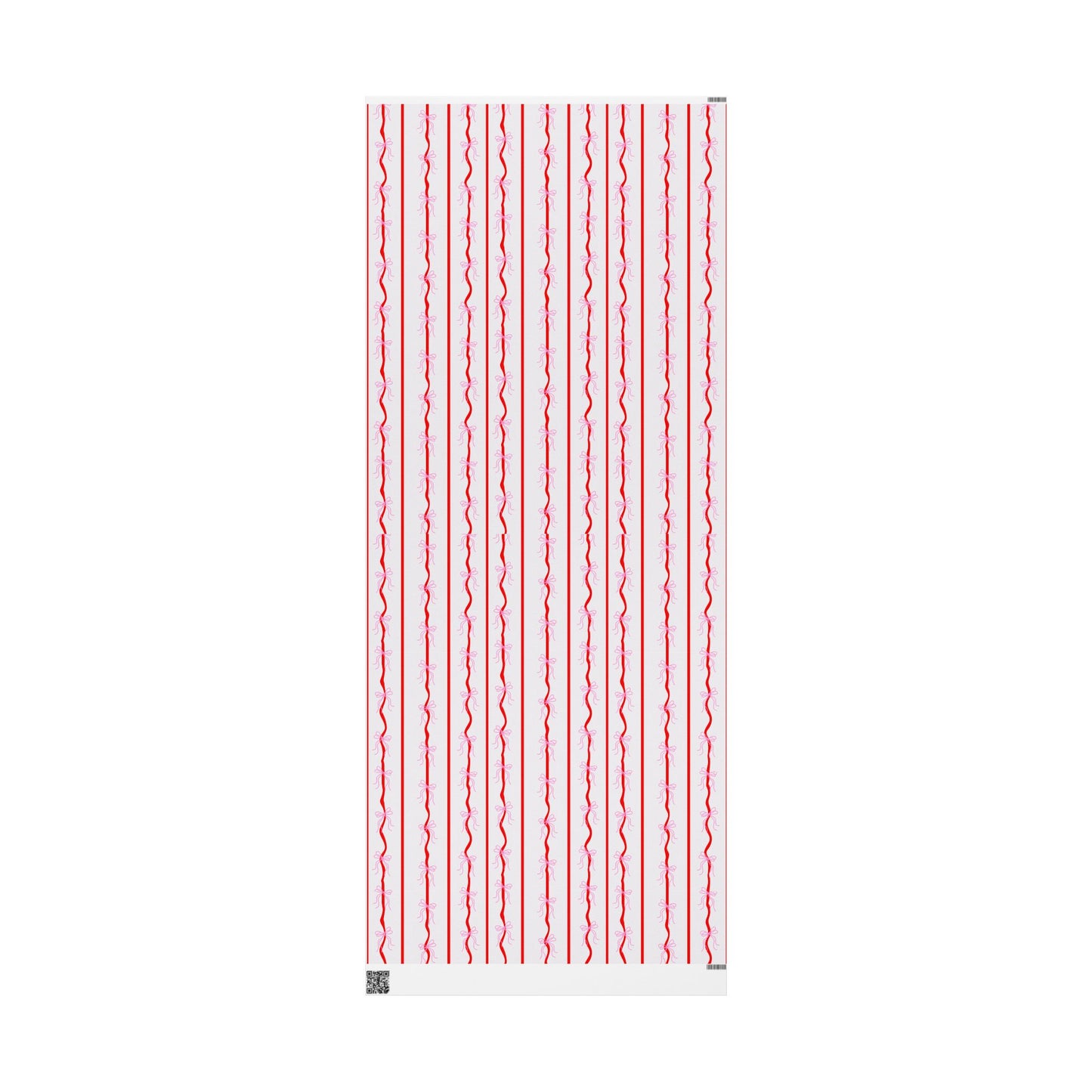 Pink Bows & Red Stripes Wrapping Paper — Coquette Gift Wrap