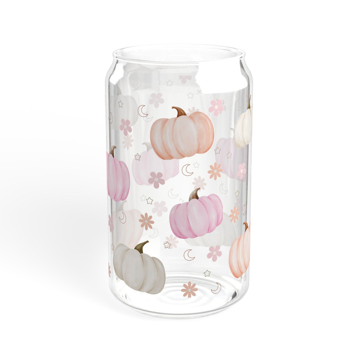 Pastel Fall Pumpkins Sipper Glass