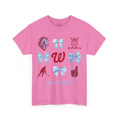 West Jessamine Colts Coquette Hockey Bows - Unisex Tee