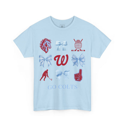 West Jessamine Colts Coquette Hockey Bows - Unisex Tee