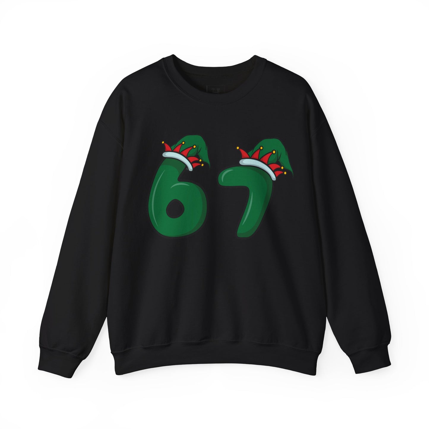 Green & Red Elf Hat 6 7  - Christmas Sweatshirt - Unisex