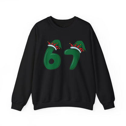 Green & Red Elf Hat 6 7  - Christmas Sweatshirt - Unisex