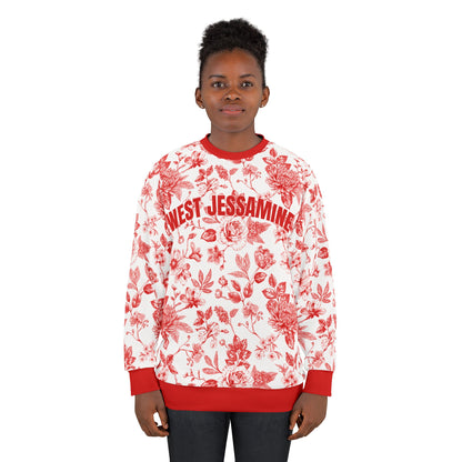 Red West Jessamine Floral Sweatshirt — All-Over Print