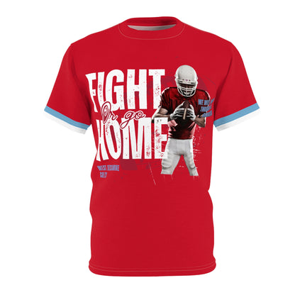 West Jess Football "Fight Or Go Home" Striped-Sleeve Unisex T-Shirt