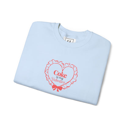 Valentine Heart 'Coke Is My Valentine' Crewneck Sweatshirt -Embroidered