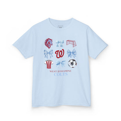 YOUTH --Soccer Coquette Bows Unisex Tee - West Jessamine