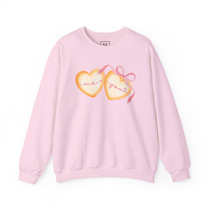 Me + You Heart Locket with Pink Bow Sweatshirt