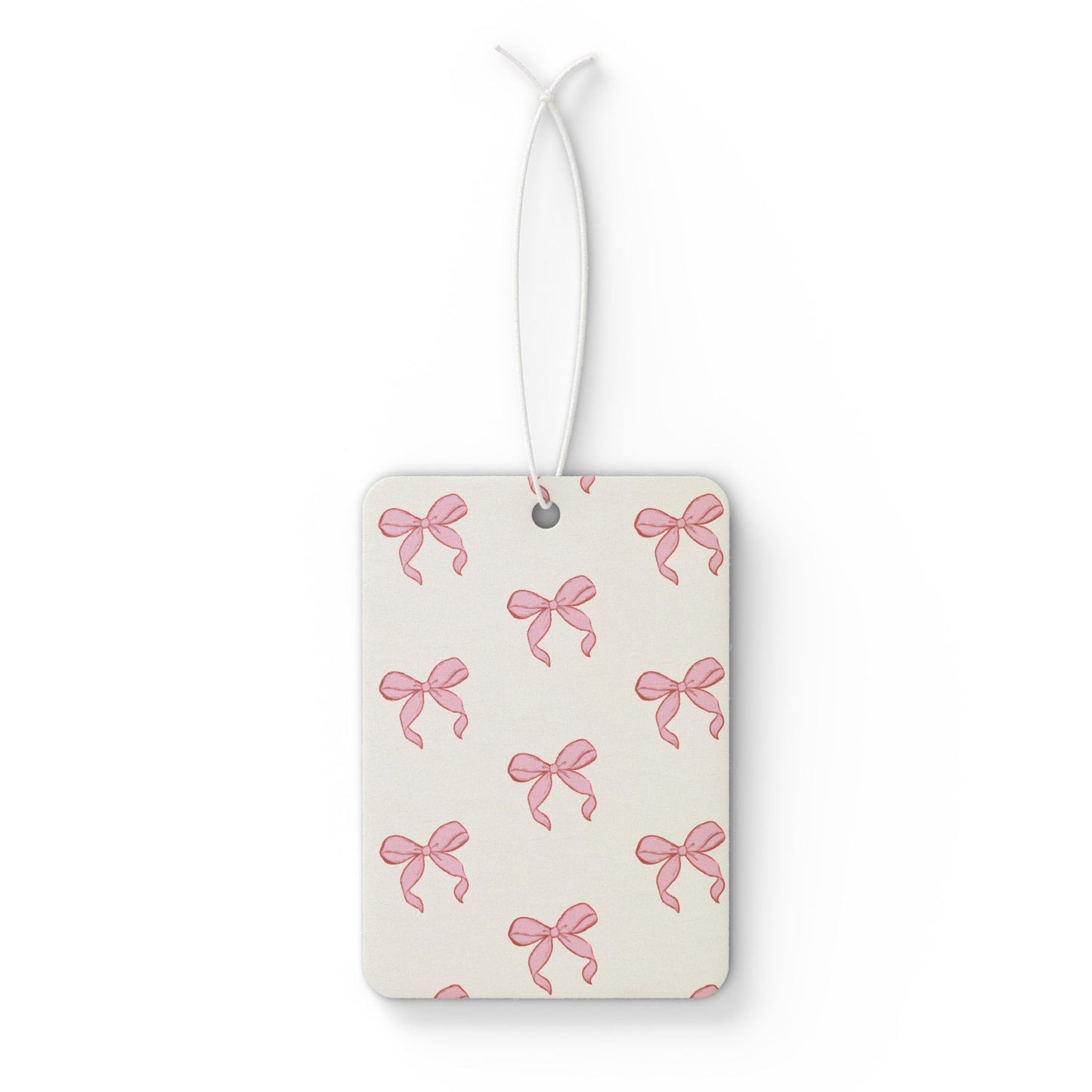 Pink Bow Car Air Freshener — Cute Ribbon Pattern Scented Ornament - Valentines Day