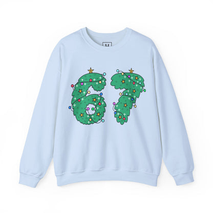 Wreath with Lights and Stars 6 7  - Christmas Sweatshirt - Unisex