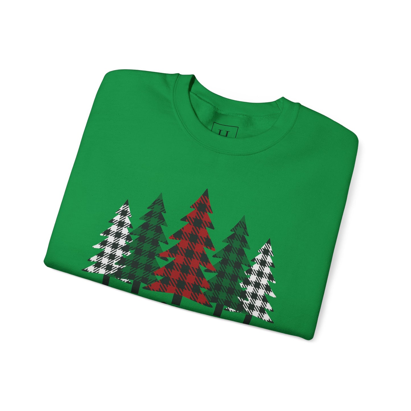 Merry Christmas Plaid Trees Sweater
