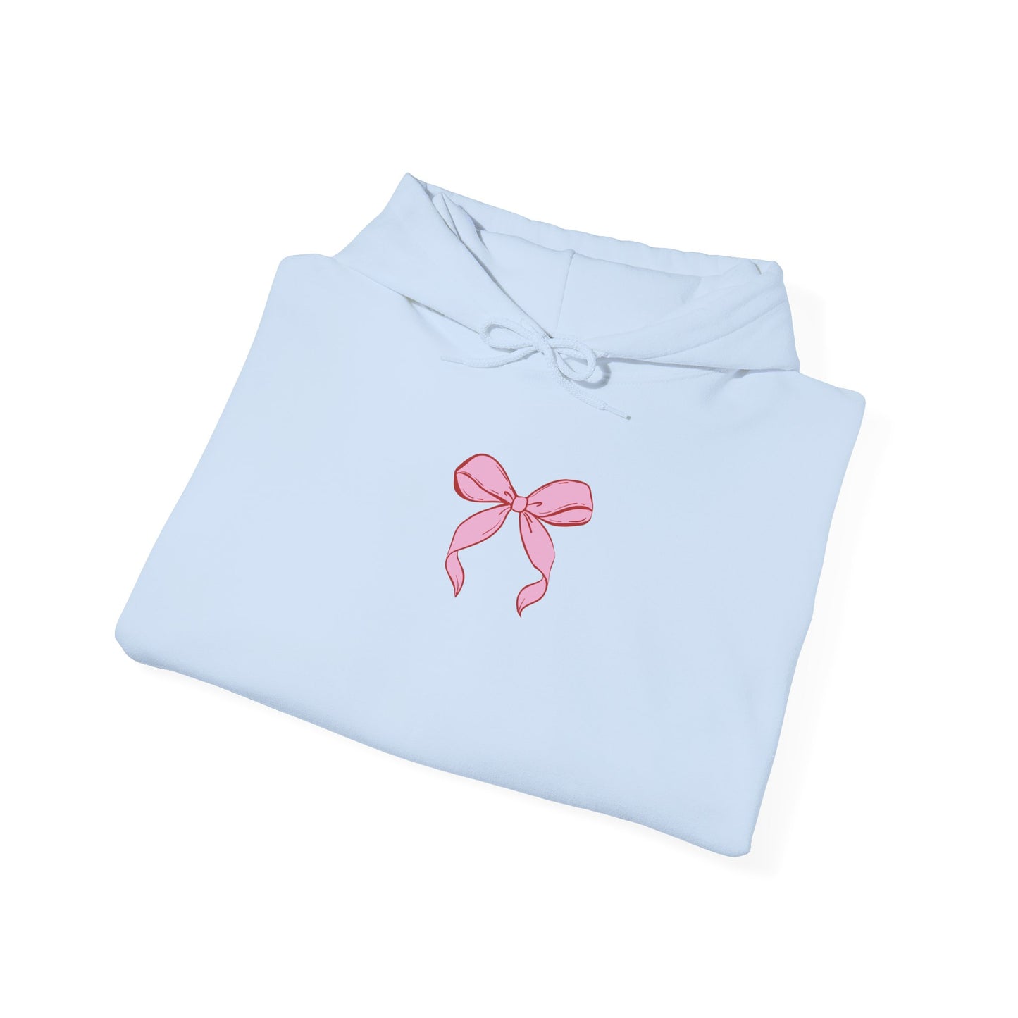 Coquette Pink Center Bow Pullover Hoodie with Bow Sleeves