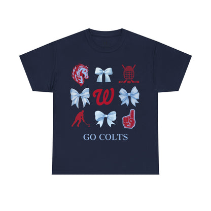 West Jessamine Colts Coquette Hockey Bows - Unisex Tee