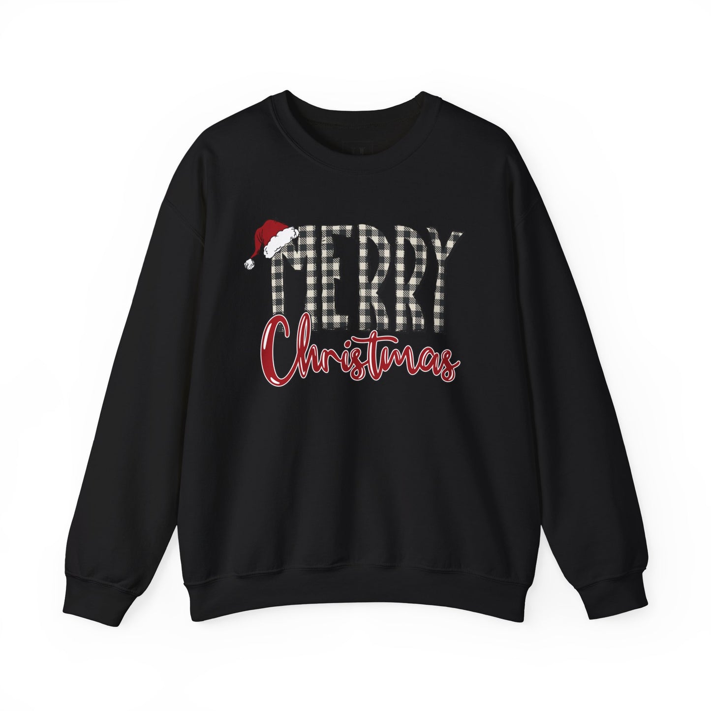 Merry Christmas Buffalo Check  -- Unisex Sweatshirt