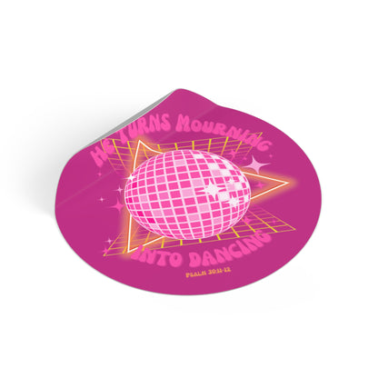 mourning into dancing christian Round Vinyl Stickers