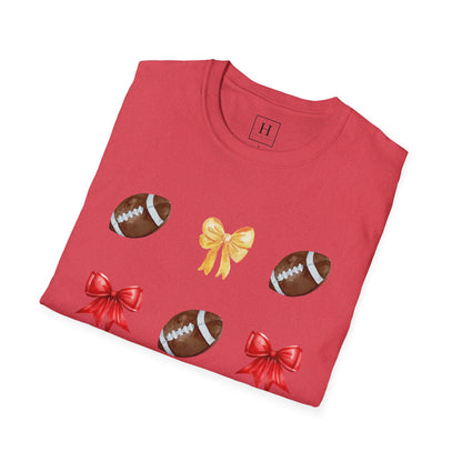 Bows & Football T-Shirt (Front Only)