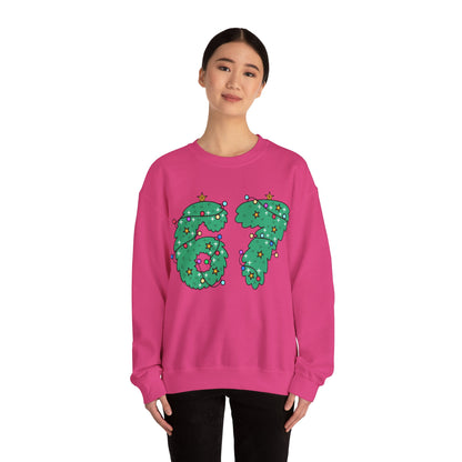 Wreath with Lights and Stars 6 7  - Christmas Sweatshirt - Unisex