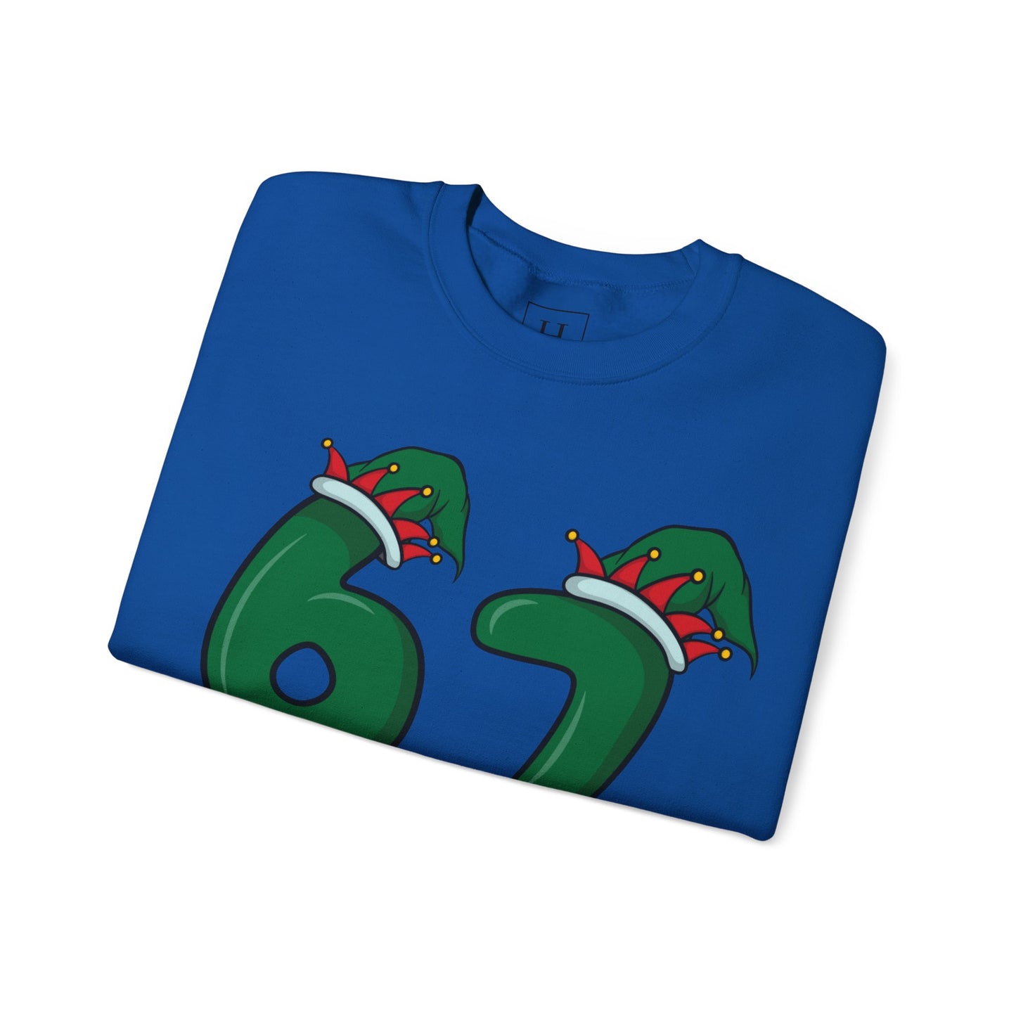 Green & Red Elf Hat 6 7  - Christmas Sweatshirt - Unisex