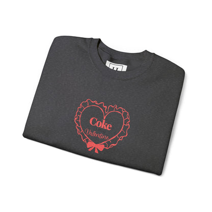 Valentine Heart 'Coke Is My Valentine' Crewneck Sweatshirt -Embroidered