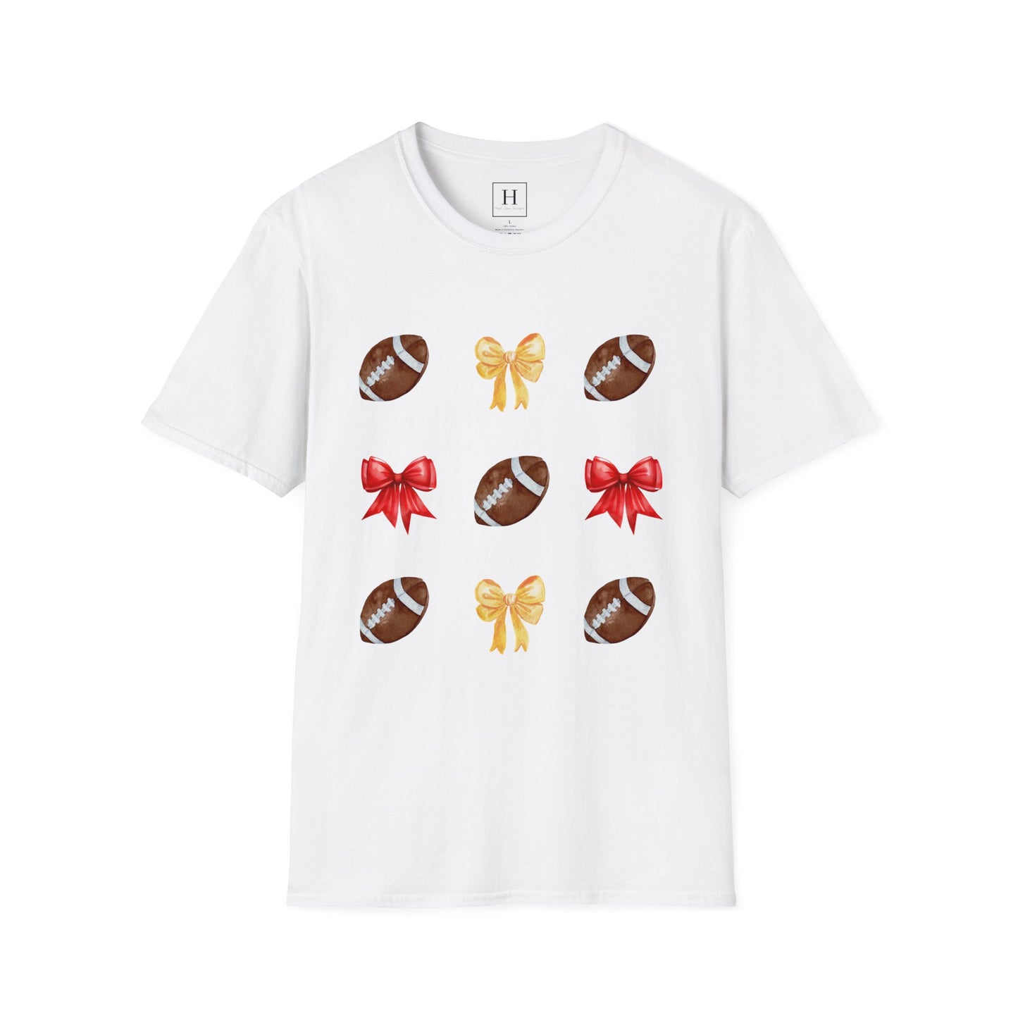 Bows & Football T-Shirt (Front Only)