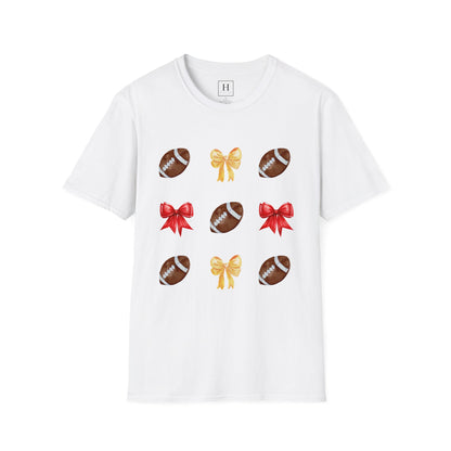 Bows & Football T-Shirt (Front Only)