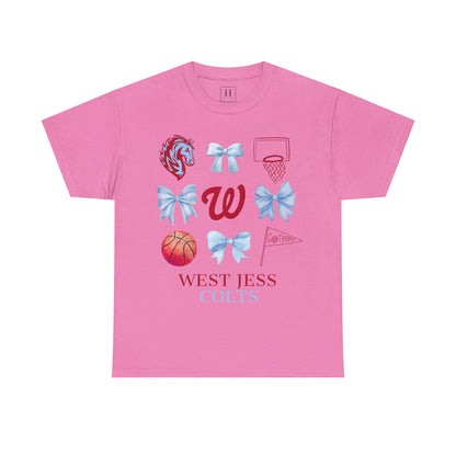 West Jessamine Colts Coquette Basketball Bows - Unisex Tee
