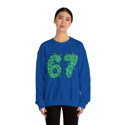 Wreath with Lights and Stars 6 7  - Christmas Sweatshirt - Unisex