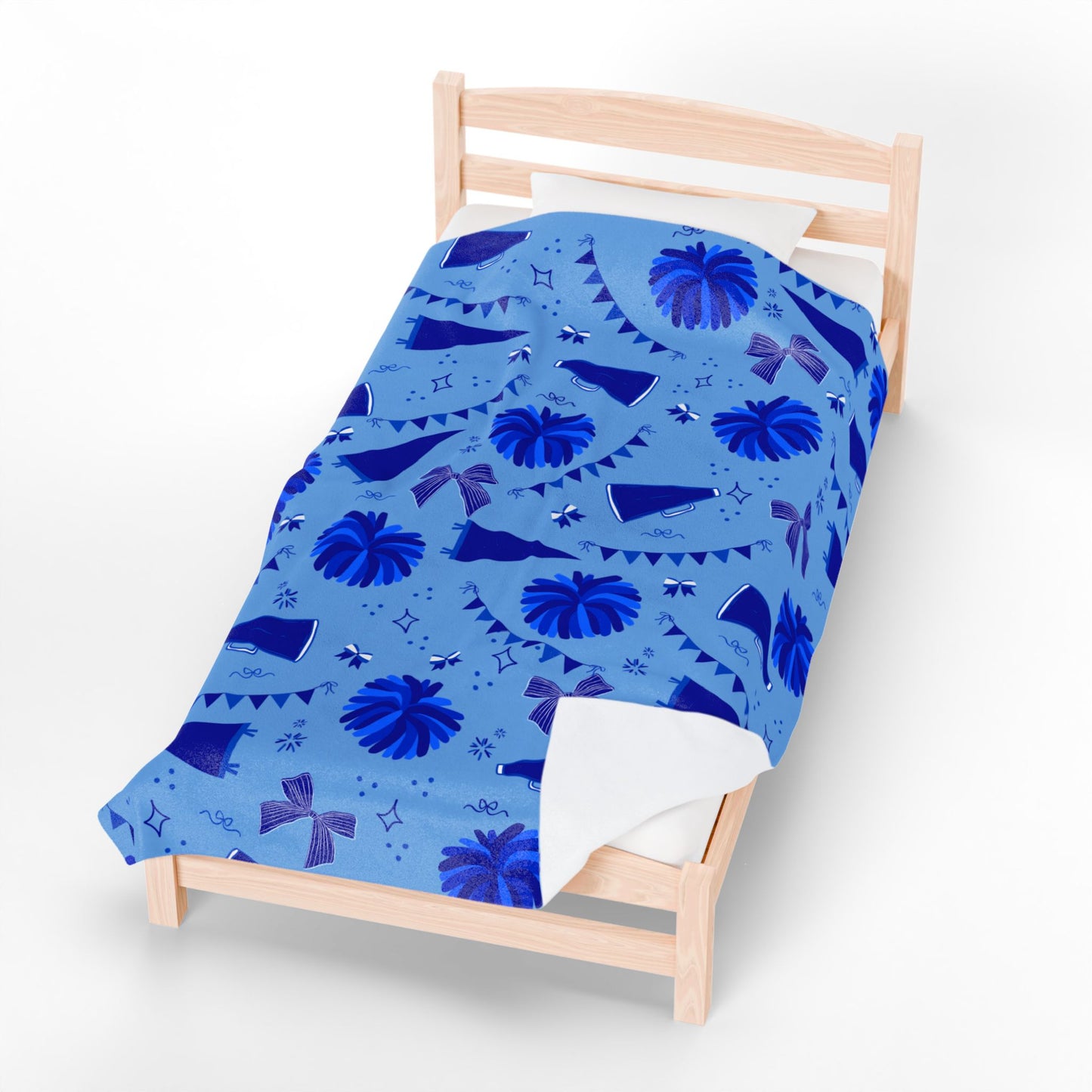 Blue Cheer Velveteen Plush Blanket — Soft Velvet Cheer Blanket