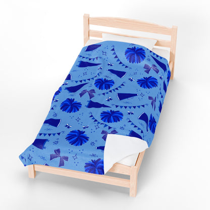 Blue Cheer Velveteen Plush Blanket — Soft Velvet Cheer Blanket
