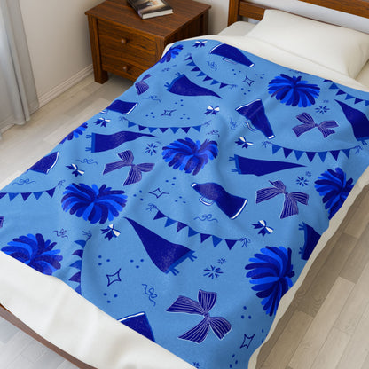 Blue Cheer Velveteen Plush Blanket — Soft Velvet Cheer Blanket