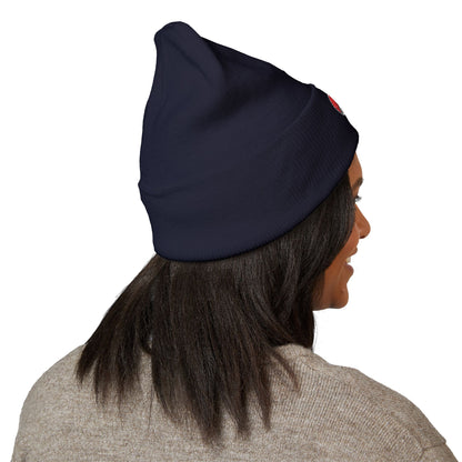 "Diet Coke" Heart Embroidered Cuffed Beanie — Classic Script Winter Hat