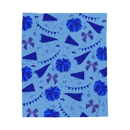 Blue Cheer Velveteen Plush Blanket — Soft Velvet Cheer Blanket