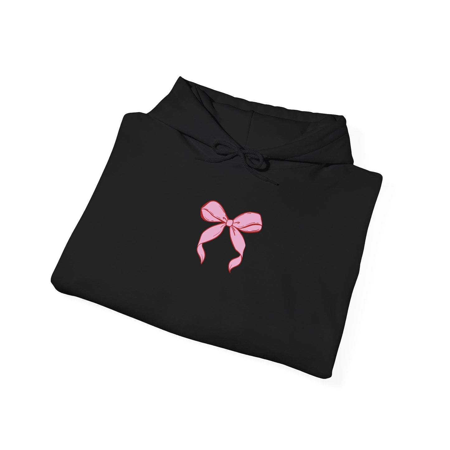 Coquette Pink Center Bow Pullover Hoodie with Bow Sleeves