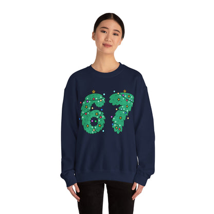 Wreath with Lights and Stars 6 7  - Christmas Sweatshirt - Unisex