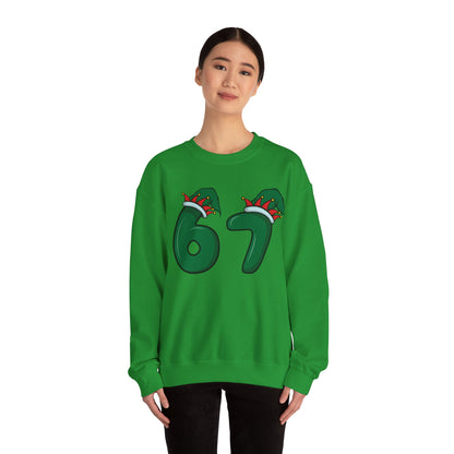 Green & Red Elf Hat 6 7  - Christmas Sweatshirt - Unisex