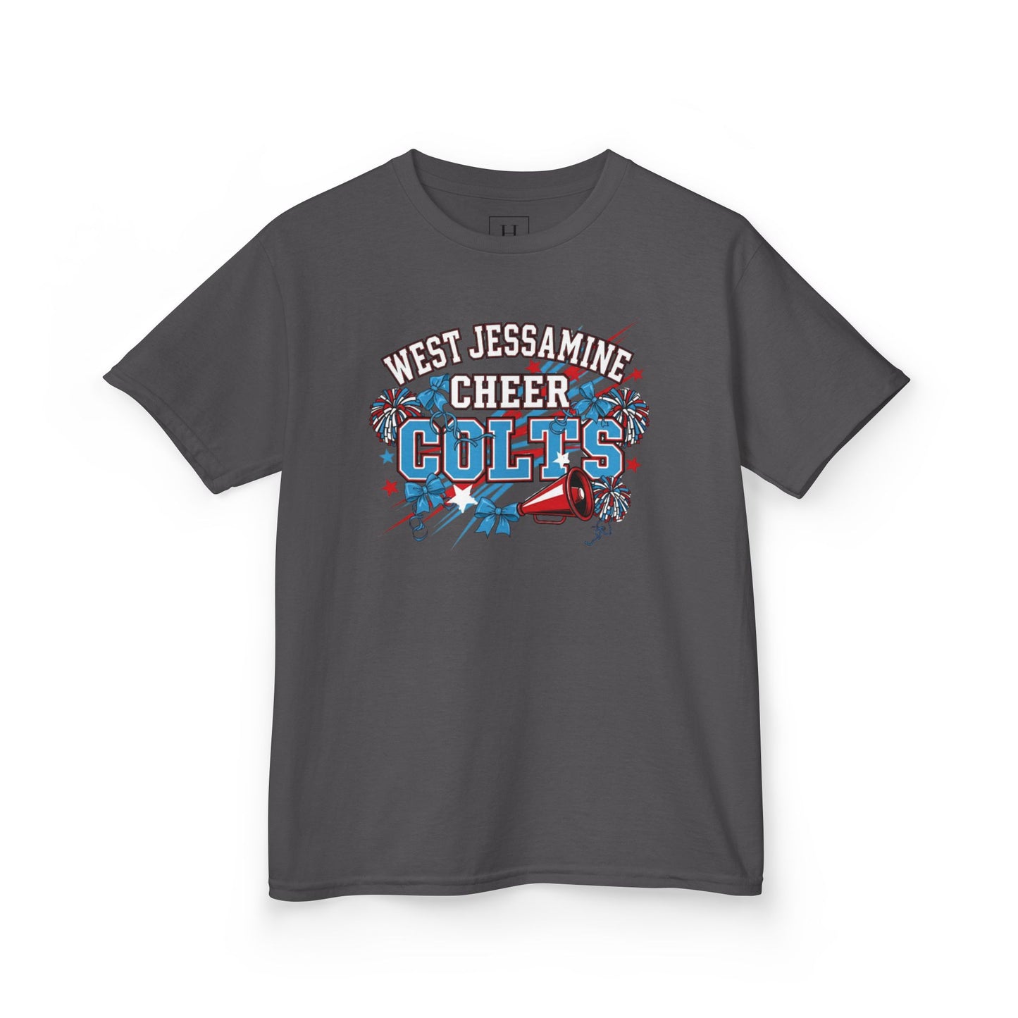 YOUTH - - West Jessamine Cheer COLTS - Poms, Bows, Stars - Unisex Shirt
