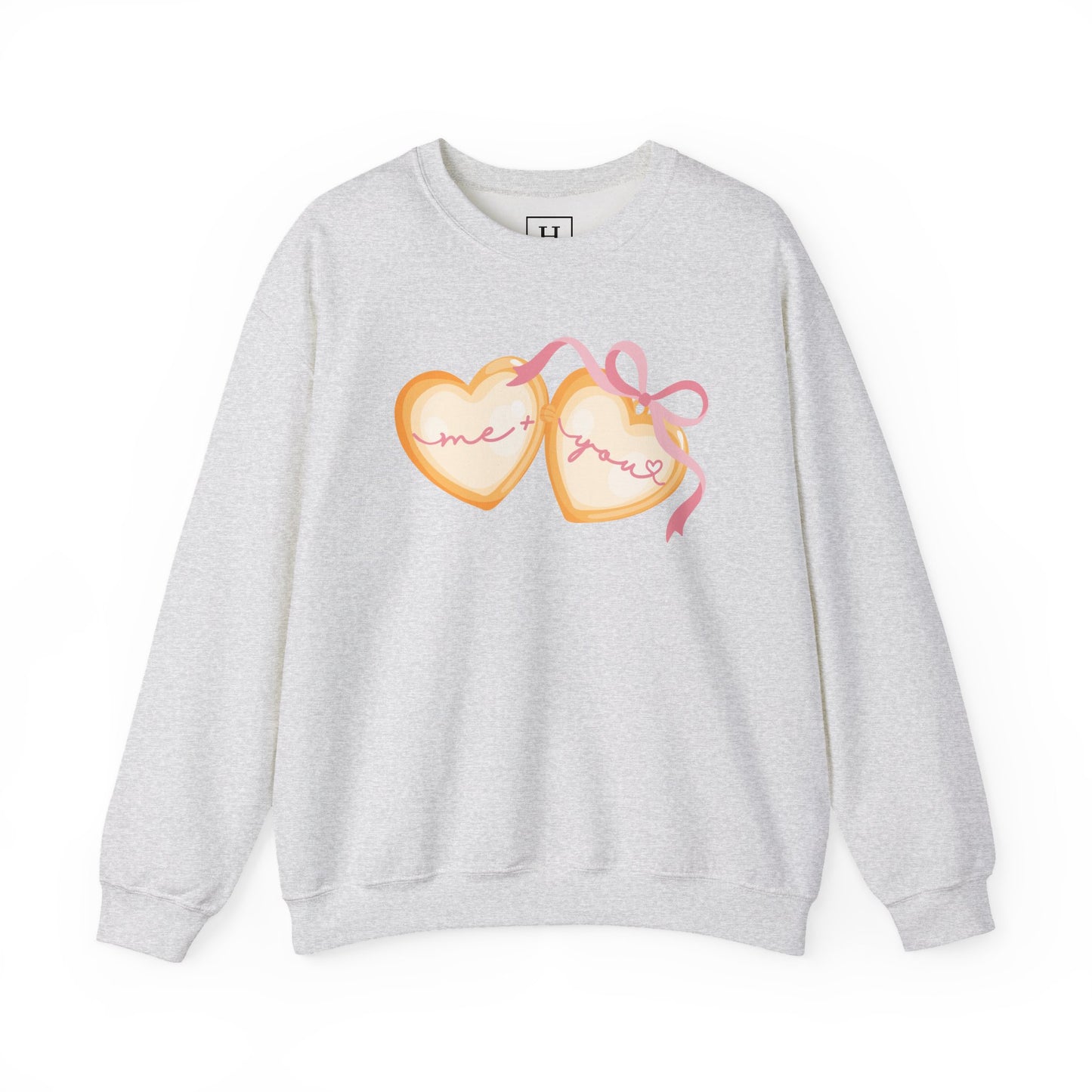 Me + You Heart Locket with Pink Bow Sweatshirt