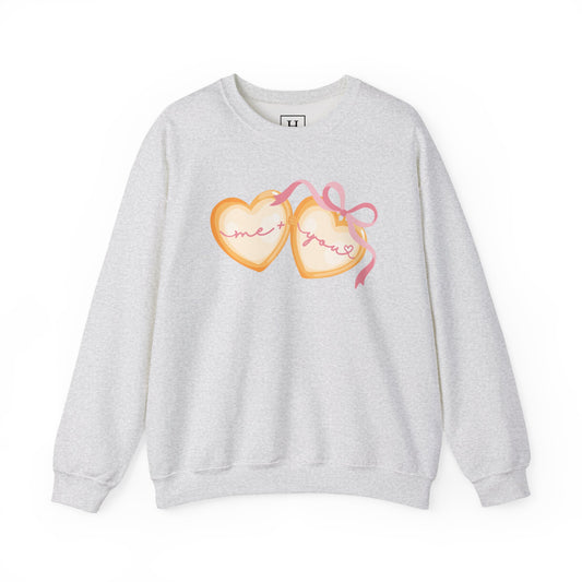 Me + You Heart Locket with Pink Bow Sweatshirt
