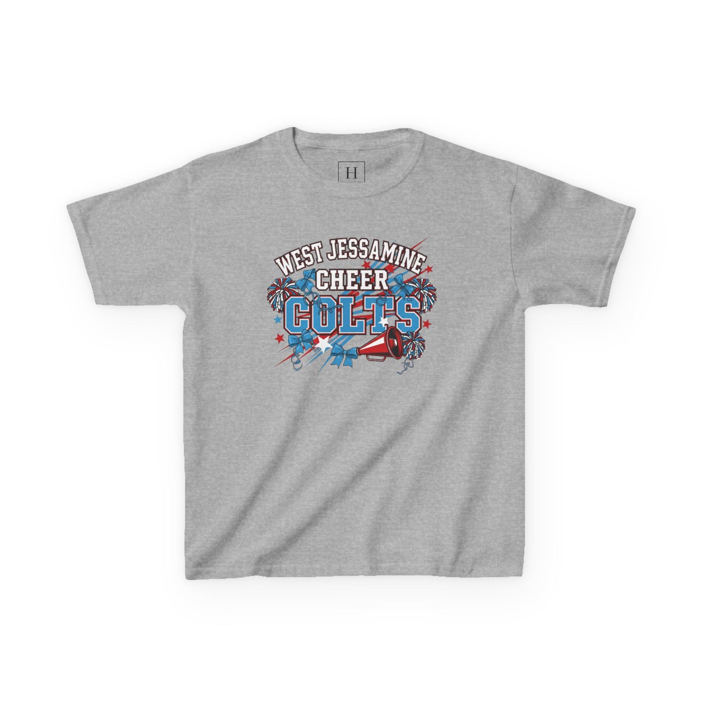 YOUTH - - West Jessamine Cheer COLTS - Poms, Bows, Stars - Unisex Shirt
