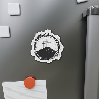 Christian King Crown w/ Cross Die-Cut Magnets for Home Decor, Stylish Refrigerator Magnet, Personalized Office Decor, Custom Gift Idea, Modern Home Accessories