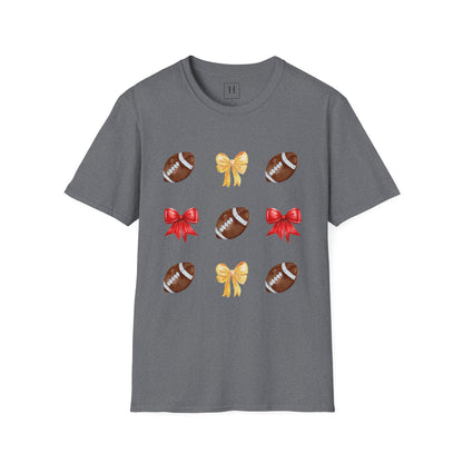 Bows & Football T-Shirt (Front Only)
